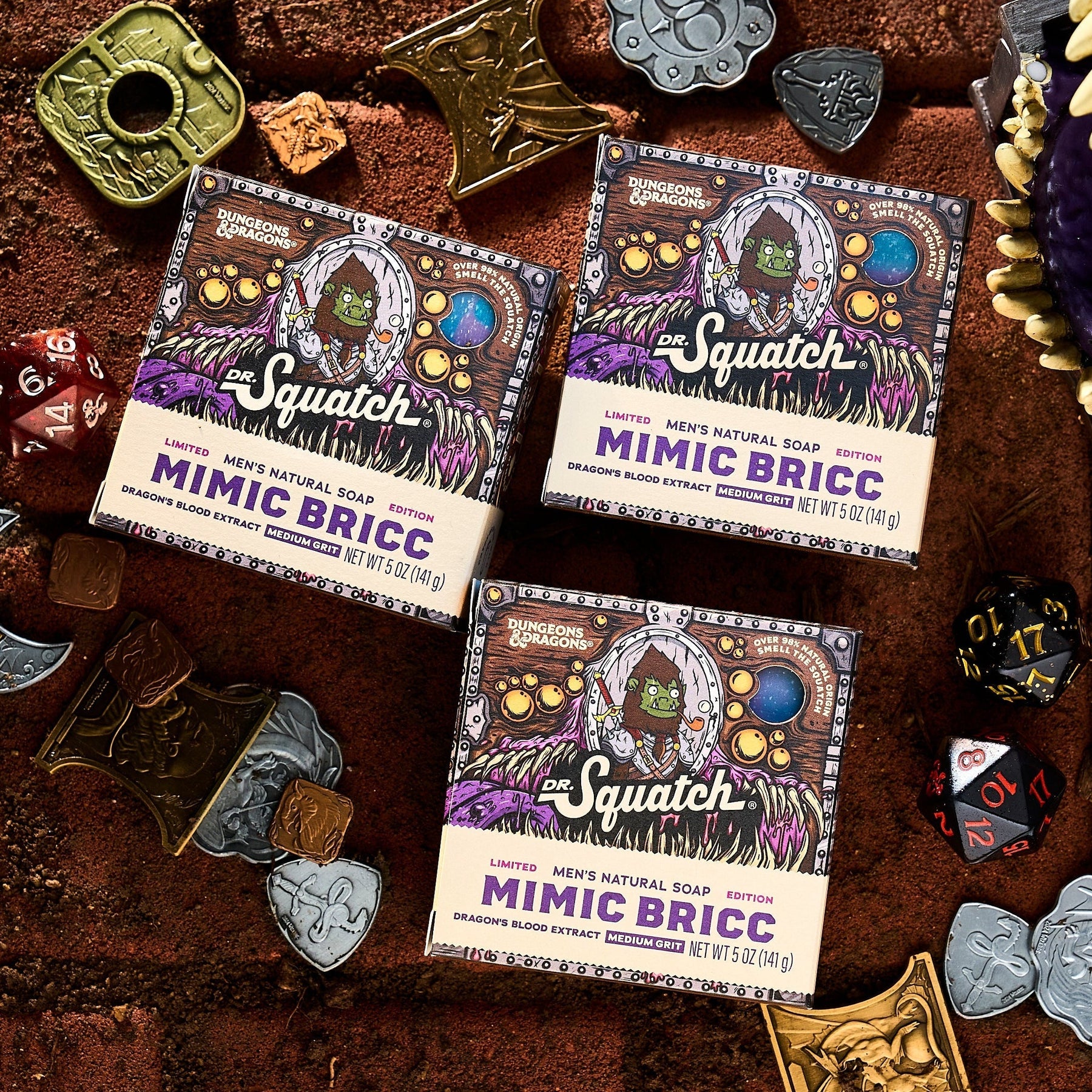 Dungeons & Dragons Mimic Bricc 3-Pack - Exclusive Limited Edition Bar Soap D6
