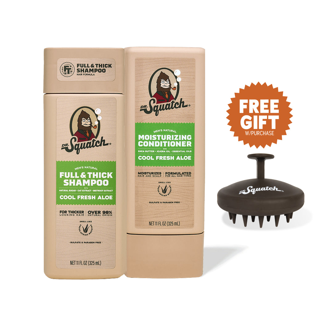 Hair Care Kit + Free Scalp Scrubber | Full & Thick Shampoo | Moisturizing Conditioner | Natural Products for Men S4