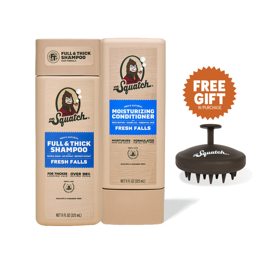 Hair Care Kit + Free Scalp Scrubber | Full & Thick Shampoo | Moisturizing Conditioner | Natural Products for Men S4