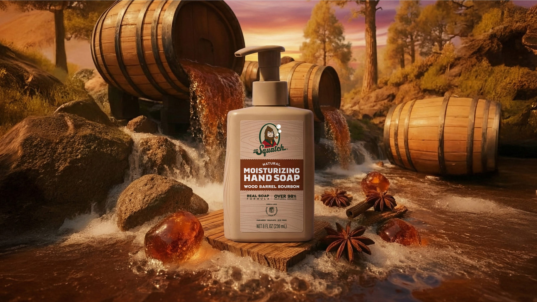 Wood Barrel Bourbon Hand Soap A2