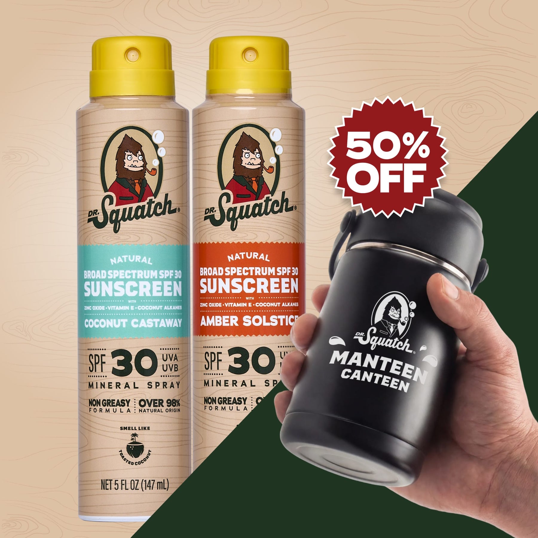 2-Pack Sunscreen + Manteen Canteen W0