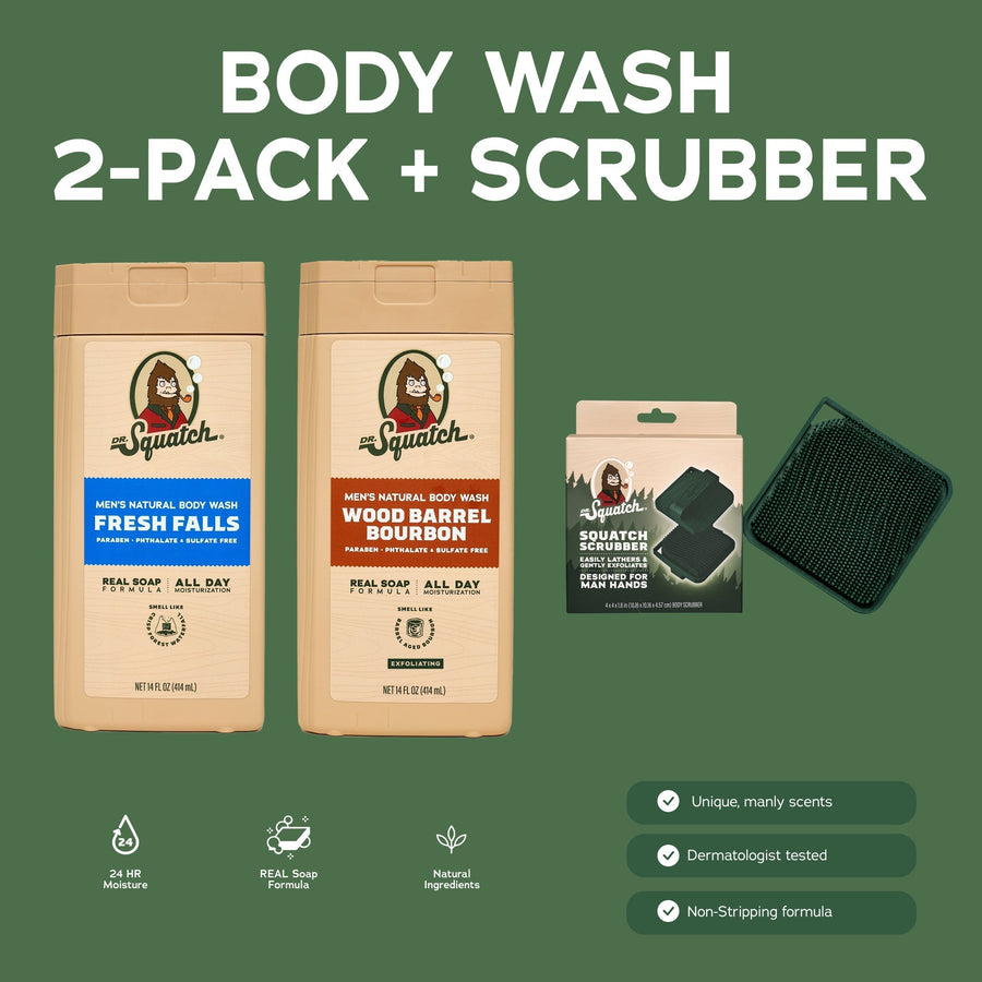 Body Wash 2-Pack + Scrubber W1