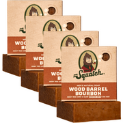 4-Pack Wood Barrel Bourbon Natural Bar Soap Z4